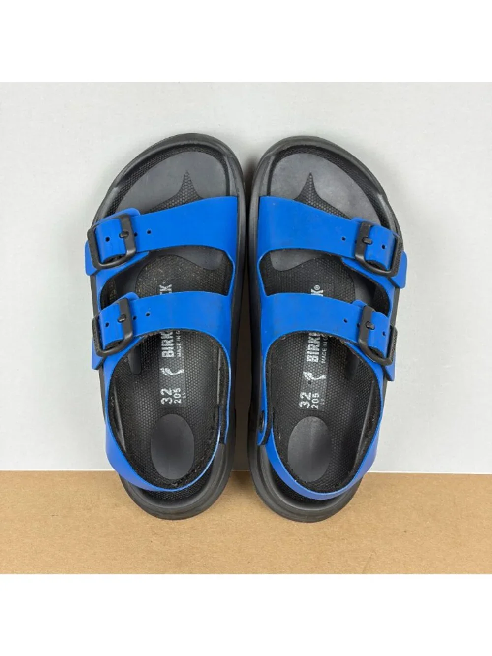 Birkenstock Mogami Slingback Sandals Kids Size 1 Narrow Blue Black Adjustable